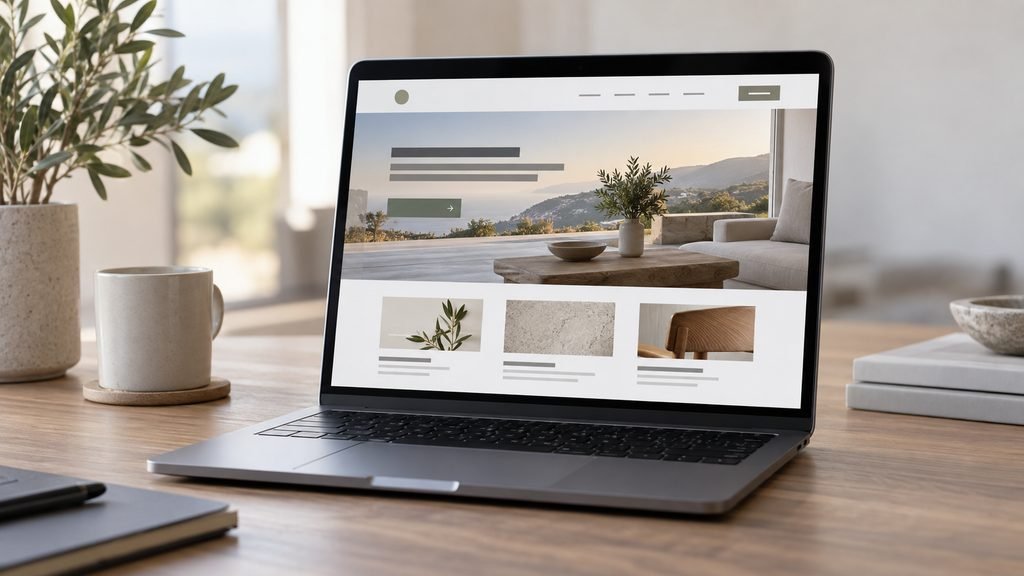 A professionally designed custom small business website shown on a laptop